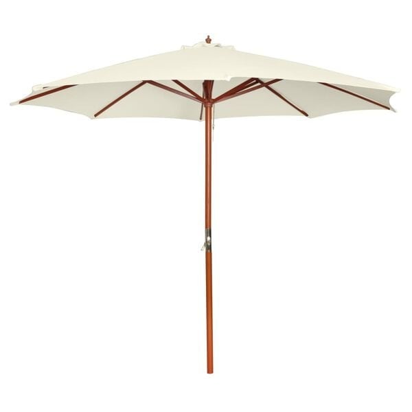 Hartholz-Sonnenschirm 300 cm, Sandweiß - 34% Rabatt auf Retourenware