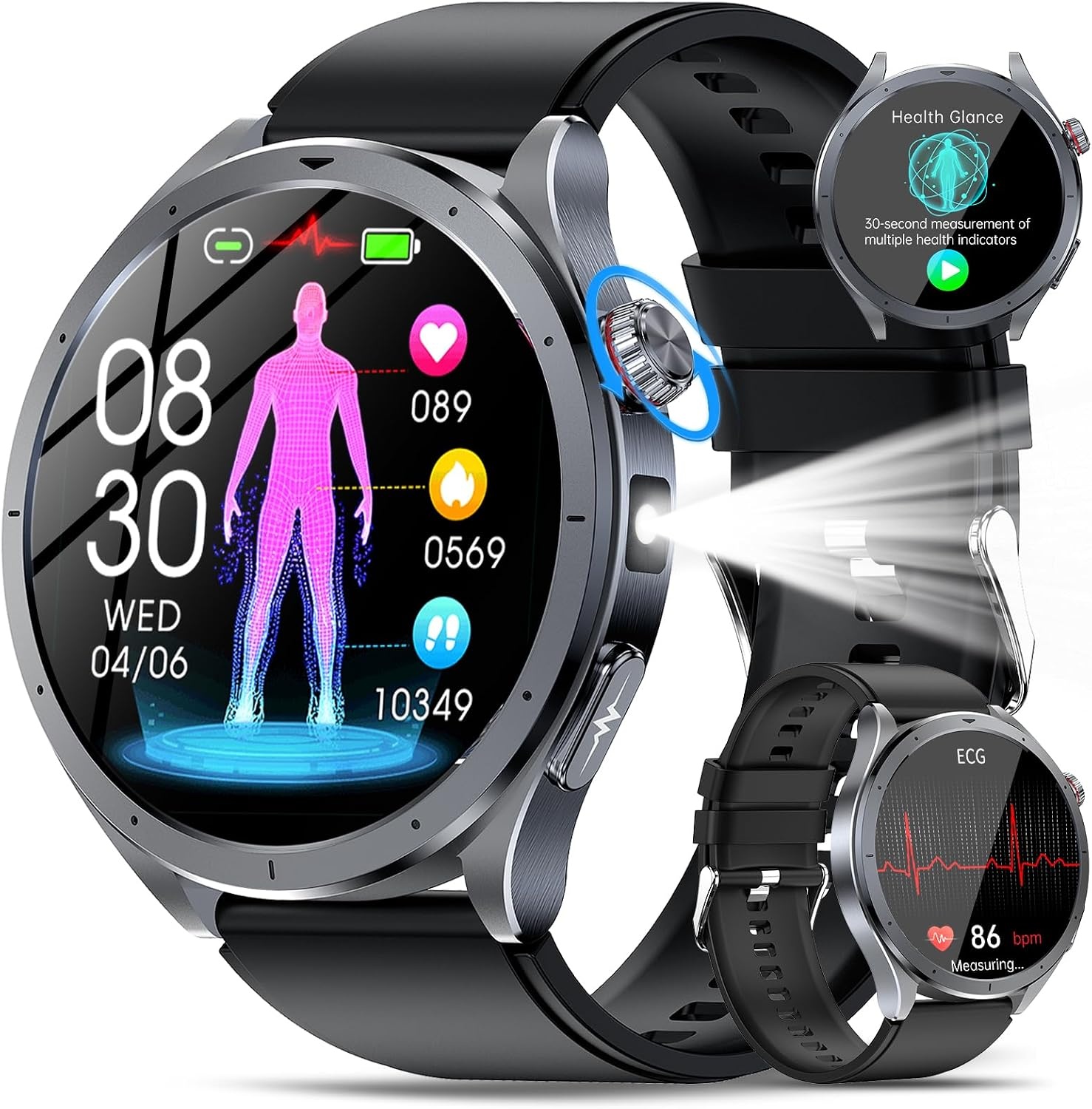 Smartwatch 1,53 Zoll mit EKG & Blutdruckmessung - 33% Rabatt