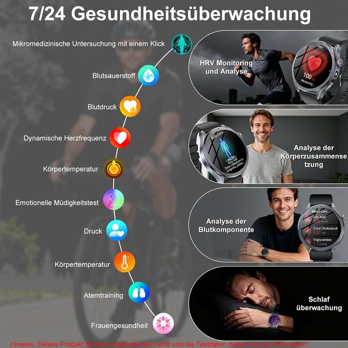 Smartwatch 1,53 Zoll mit EKG & Blutdruckmessung - 33% Rabatt