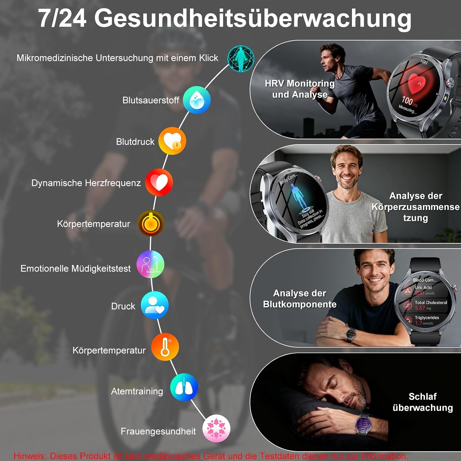 Smartwatch 1,53 Zoll mit EKG & Blutdruckmessung - 33% Rabatt
