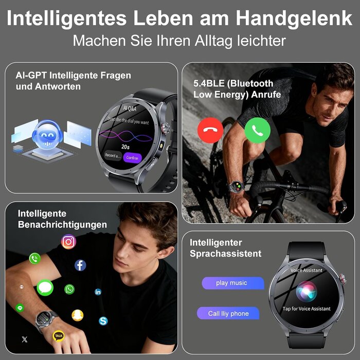 Smartwatch 1,53 Zoll mit EKG & Blutdruckmessung - 33% Rabatt