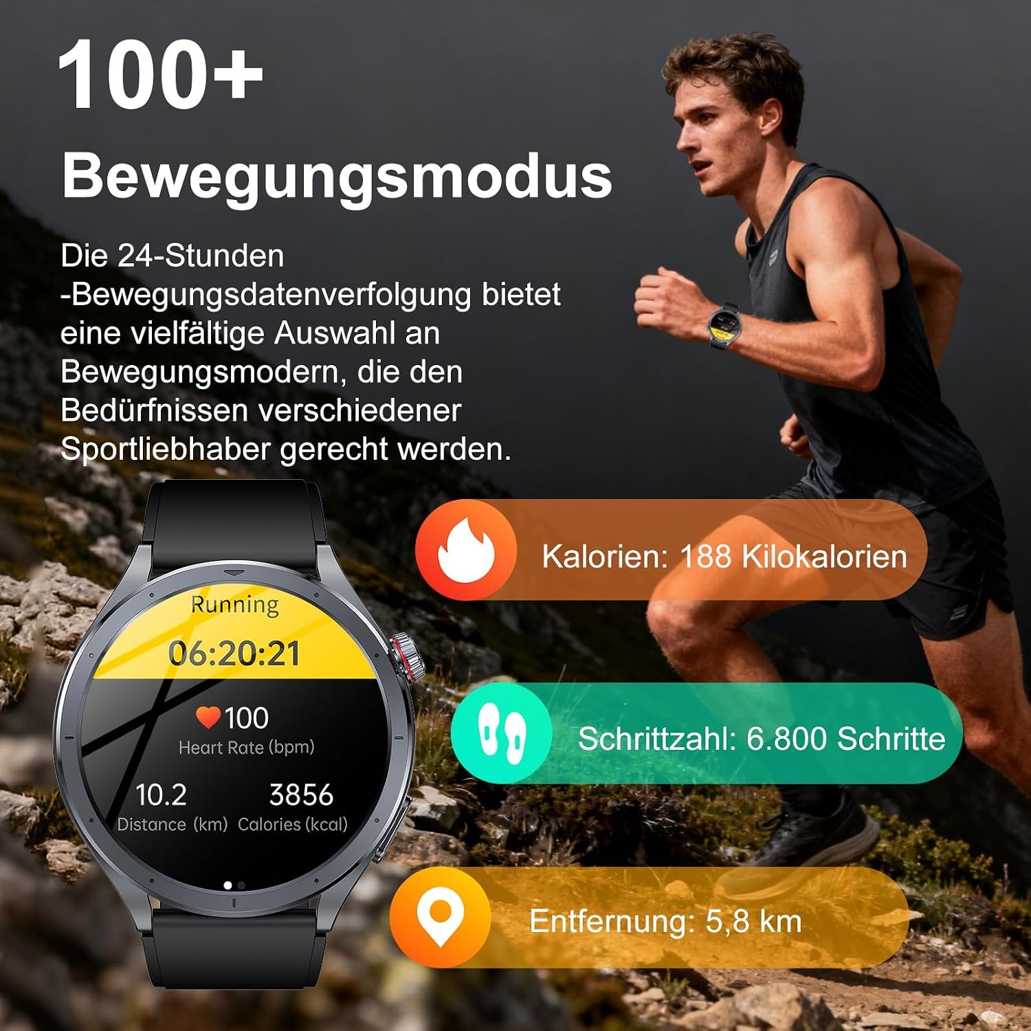 Smartwatch 1,53 Zoll mit EKG & Blutdruckmessung - 33% Rabatt