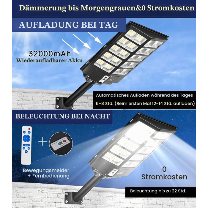 8200W Solar-Straßenleuchte IP67 mit Bewegungsmelder - 35% Rabatt
