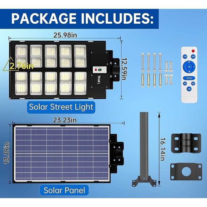 8200W Solar-Straßenleuchte IP67 mit Bewegungsmelder - 35% Rabatt