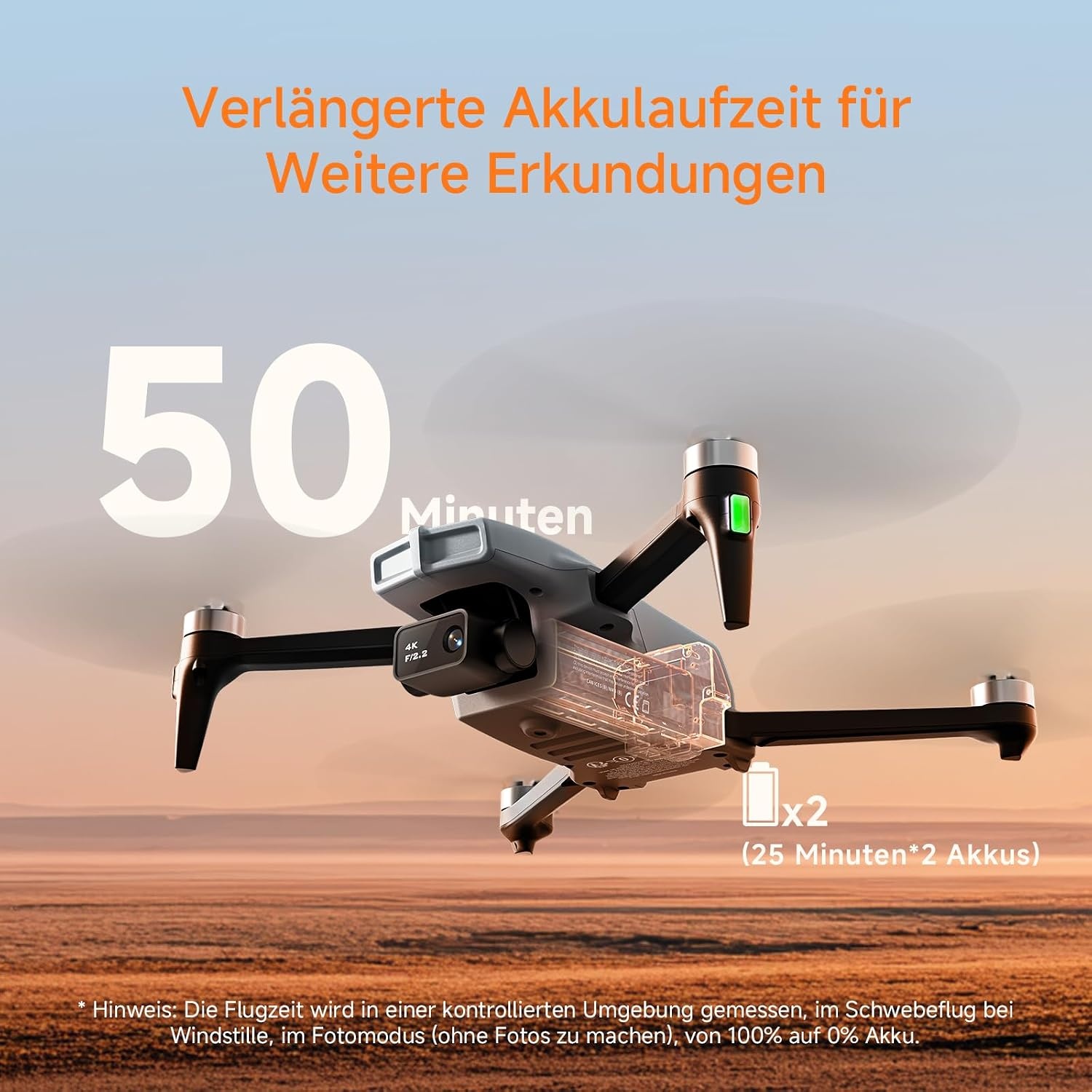 4K GPS Drohne - 50 Min. Flugzeit & 249g Leichtbauweise - 34% Rabatt