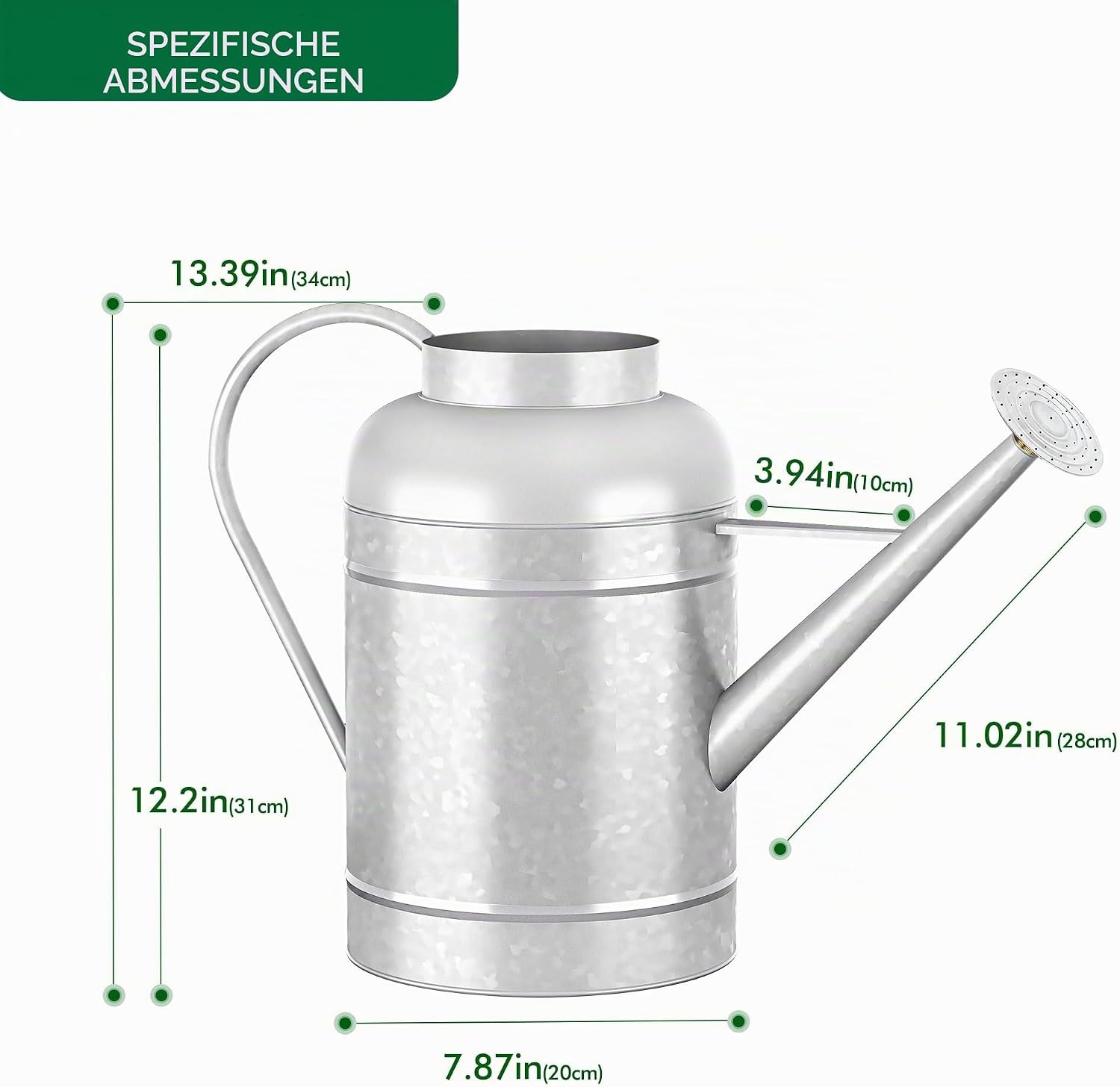 Verzinkte 8,5L Gießkanne mit Aufsatz - 32% Rabatt - Ausgepackt