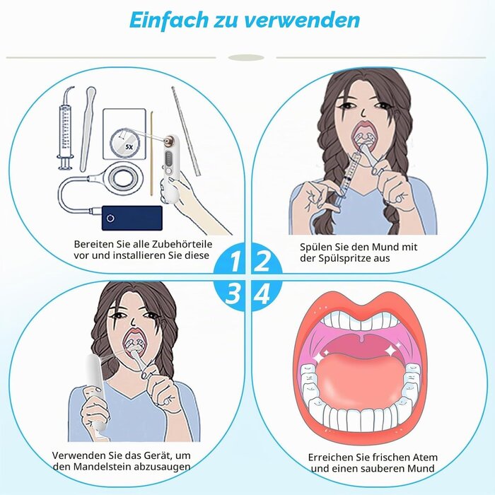 Elektrisches Tonsillenstein-Entfernungsset - 8-tlg. - 32% Rabatt