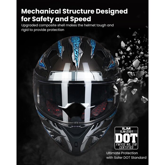Integralhelm Manta Blau XL | ECE 22.06 & DOT | 35% Rabatt