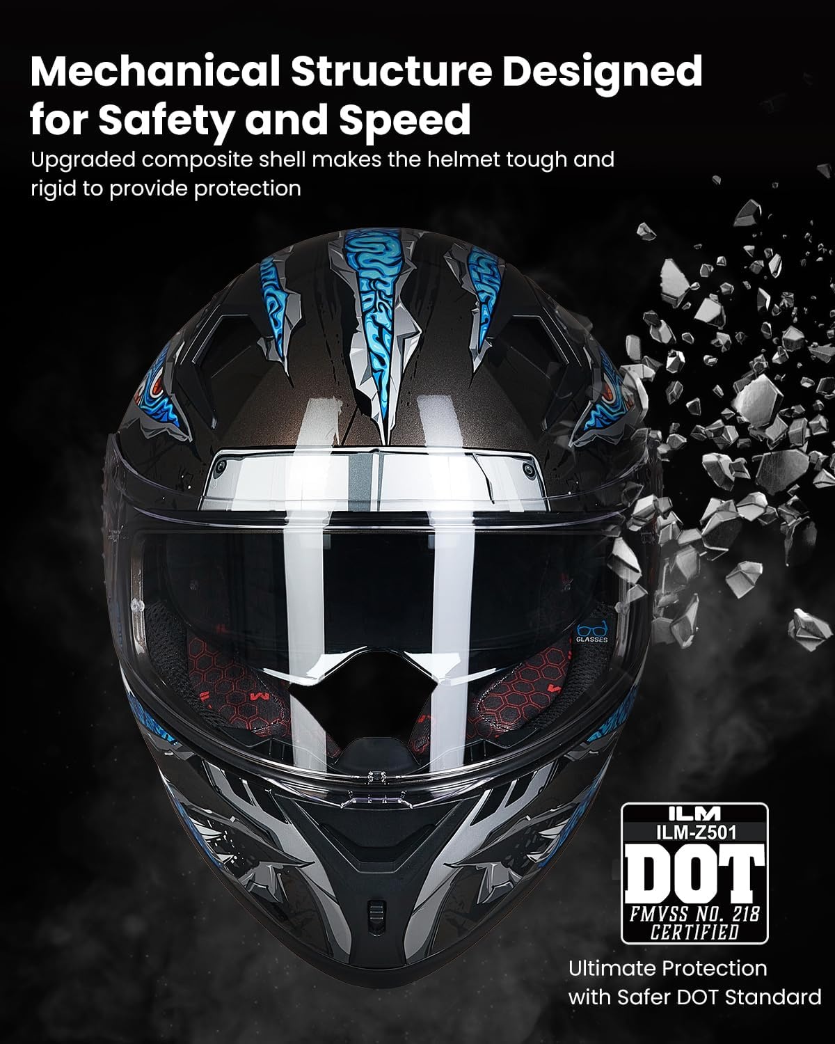 Integralhelm Manta Blau XL | ECE 22.06 & DOT | 35% Rabatt