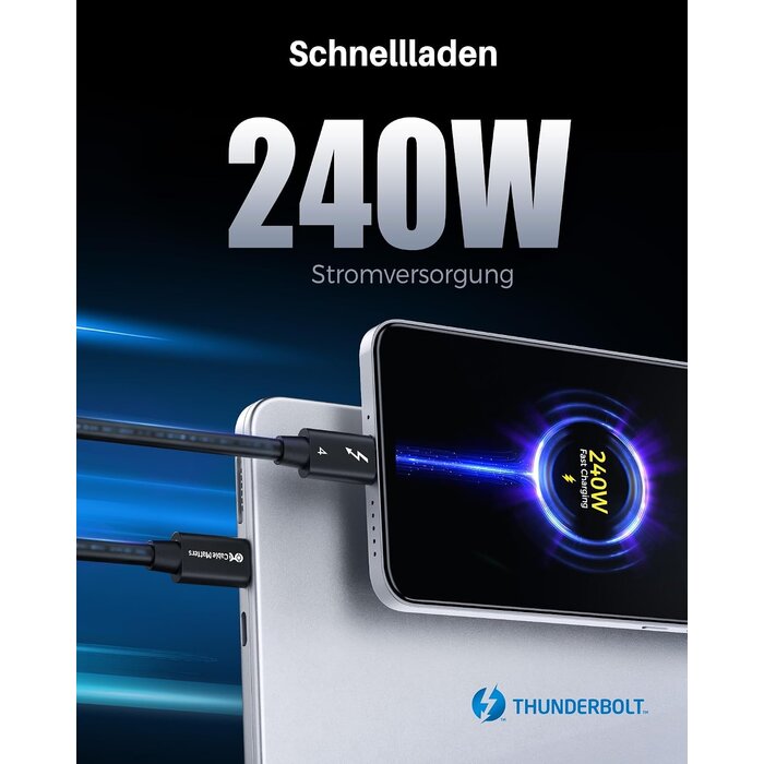 Thunderbolt 4 Kabel 40 Gbit/s 8K 100W 0,8m - 31% Rabatt