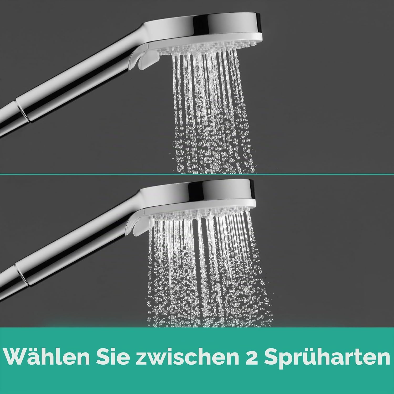 Duschset 100 mm mit 65 cm Stange Weiß/Chrom - 32% Rabatt