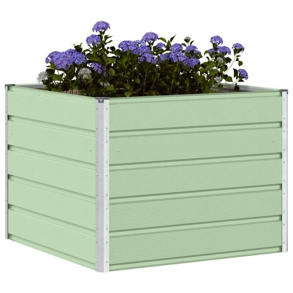 Großer Stahl-Pflanzkübel Pastellgrün 100x100x75cm - 33% Rabatt