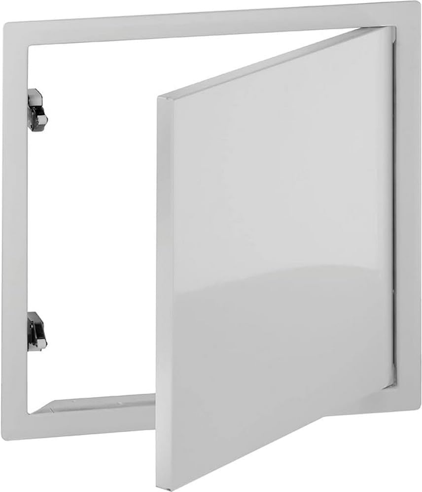 Revisionsklappe 40x40 cm Stahl weiß, Schnappverschluss - 30% Rabatt