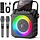 Tragbare Karaoke-Partybox mit 2 Mikrofonen - 80W Bluetooth Lautsprecher 34% Rabatt