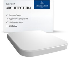 Villeroy & Boch Rechteckiger WC-Sitz aus Duroplast, Alpinweiß - 34% Rabatt
