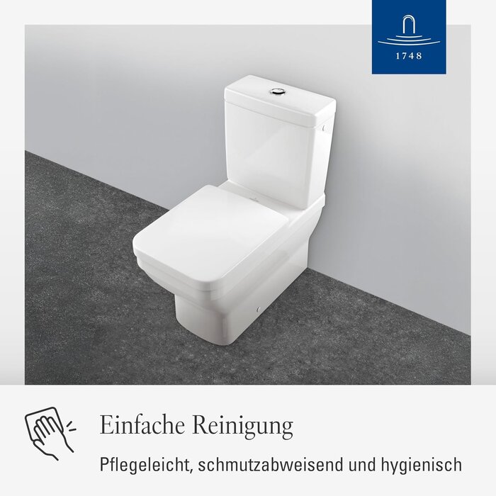 Rechteckiger WC-Sitz aus Duroplast, Alpinweiß - 34% Rabatt