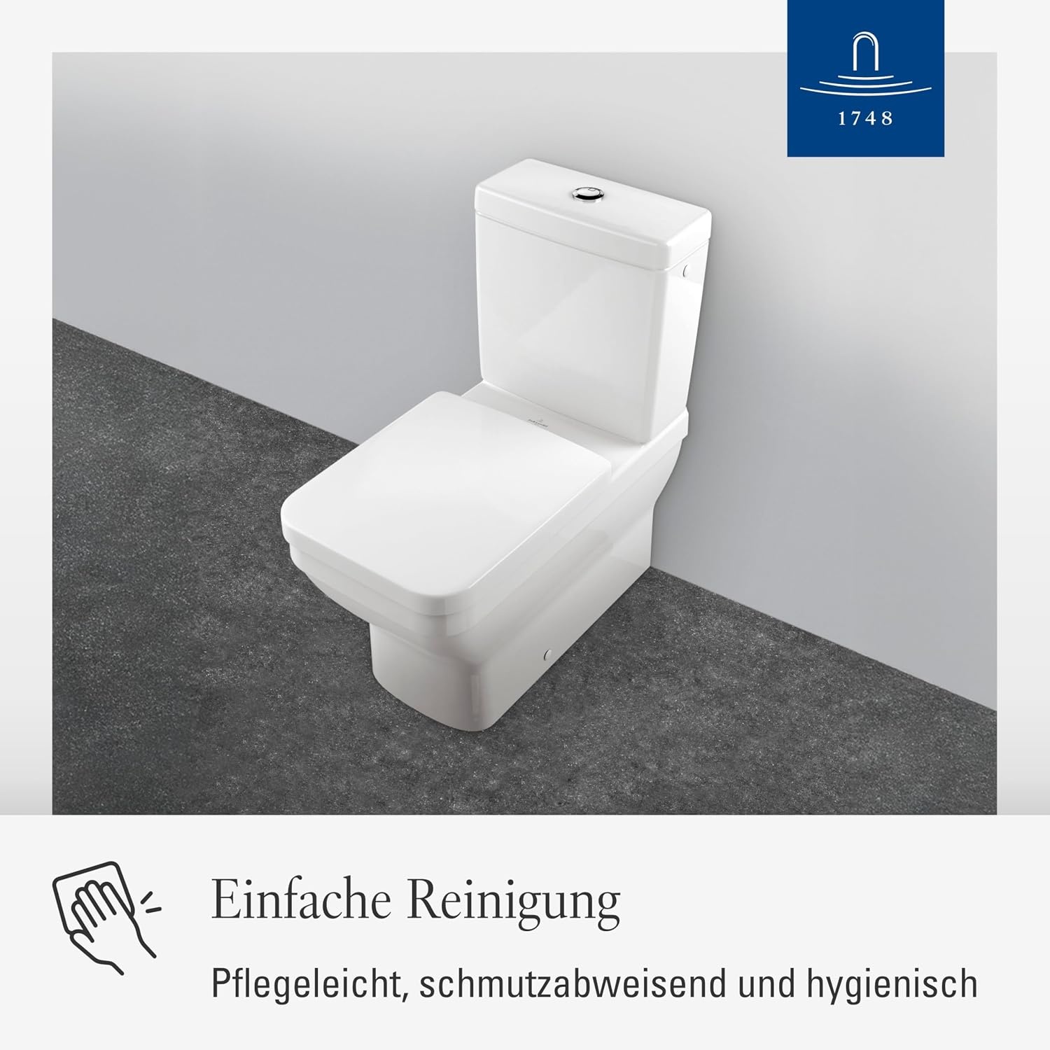 Rechteckiger WC-Sitz aus Duroplast, Alpinweiß - 34% Rabatt