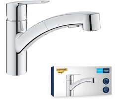 Grohe Küchenarmatur mit ausziehbarer Brause, Chrom, 90° schwenkbar - 34% Rabatt