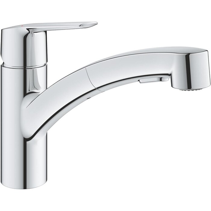 Küchenarmatur mit ausziehbarer Brause, Chrom, 90° schwenkbar - 34% Rabatt