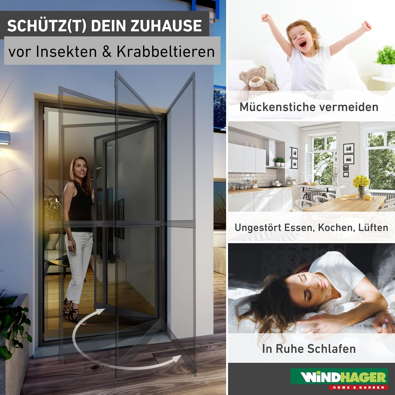 Pendeltür Fliegengitter 100 x 210 cm Anthrazit - 34% Rabatt