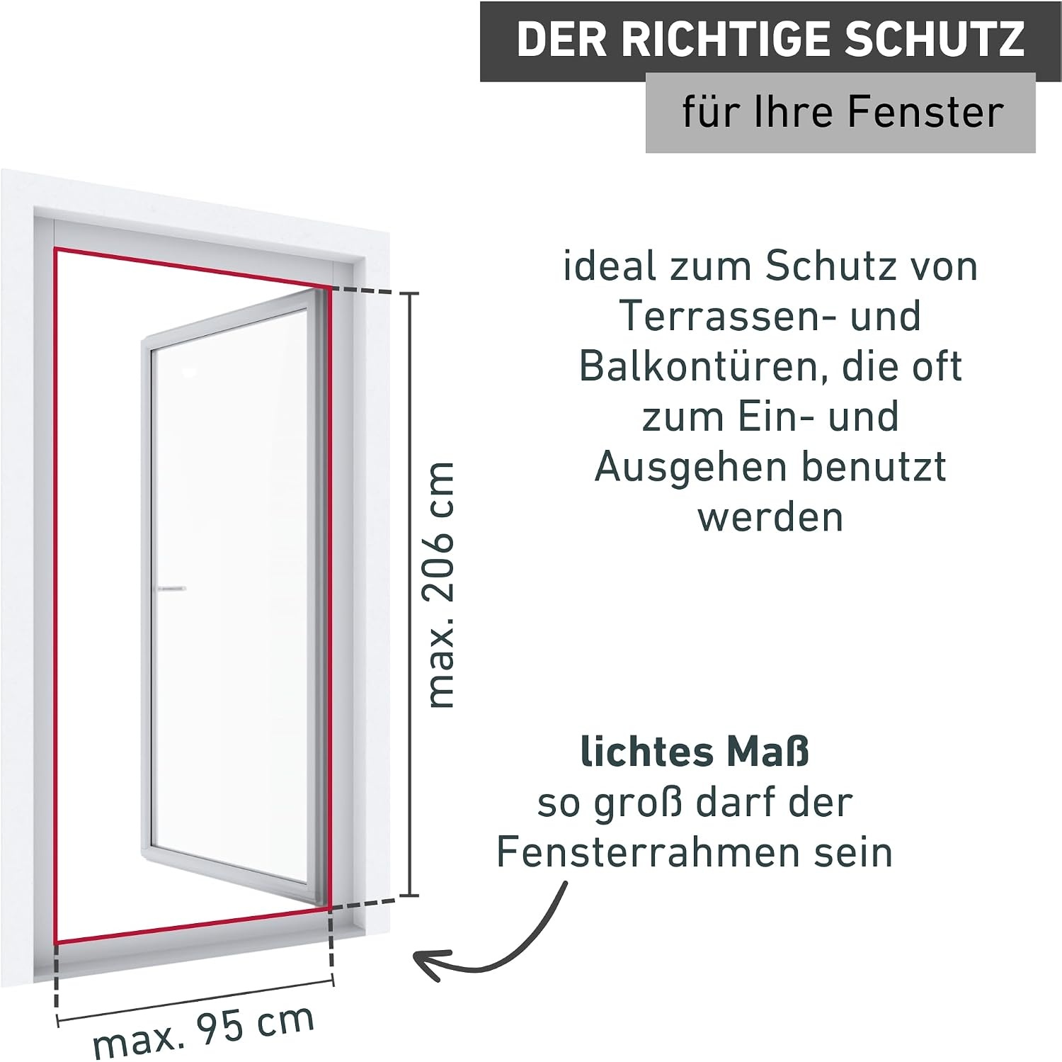 Pendeltür Fliegengitter 100 x 210 cm Anthrazit - 34% Rabatt