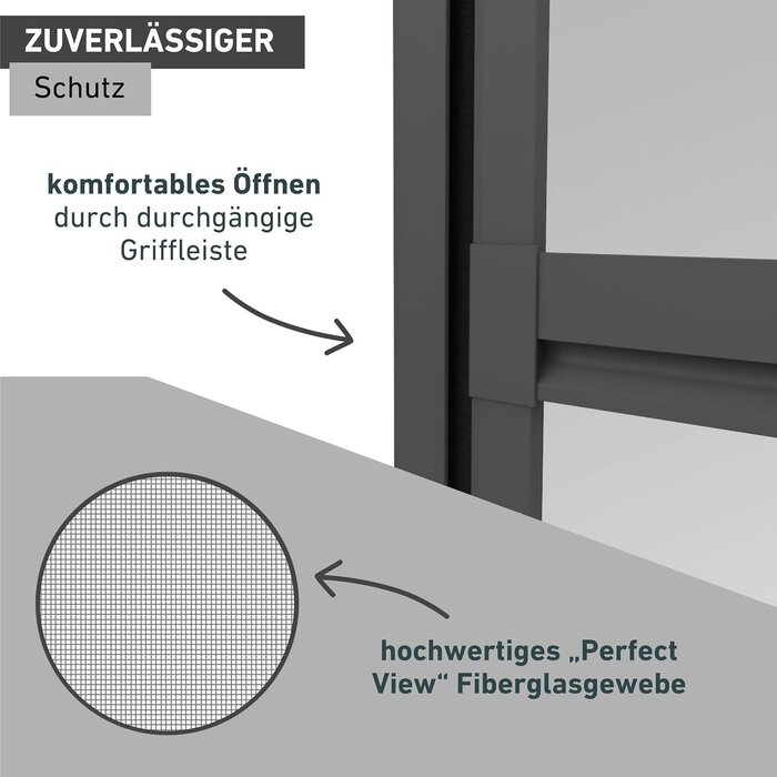 Pendeltür Fliegengitter 100 x 210 cm Anthrazit - 34% Rabatt