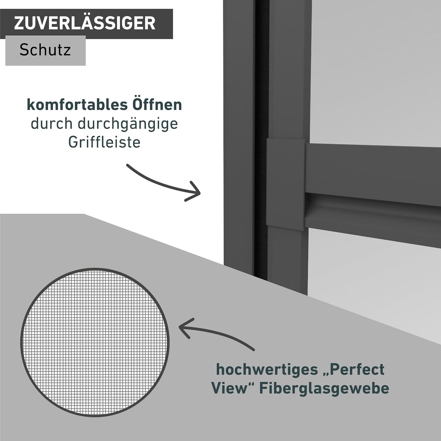 Pendeltür Fliegengitter 100 x 210 cm Anthrazit - 34% Rabatt