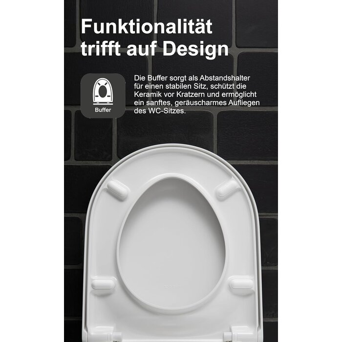 WC-Sitz D-Form, weiß, S, 34% Rabatt - Hochwertiges Urea-Duroplast