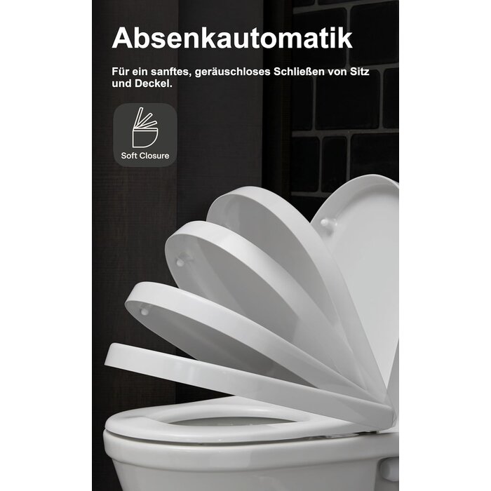 WC-Sitz D-Form, weiß, S, 34% Rabatt - Hochwertiges Urea-Duroplast