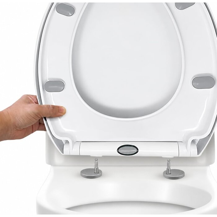 WC-Sitz Oval mit Absenkautomatik - 30% Rabatt - Weiß, 44 x 37 cm
