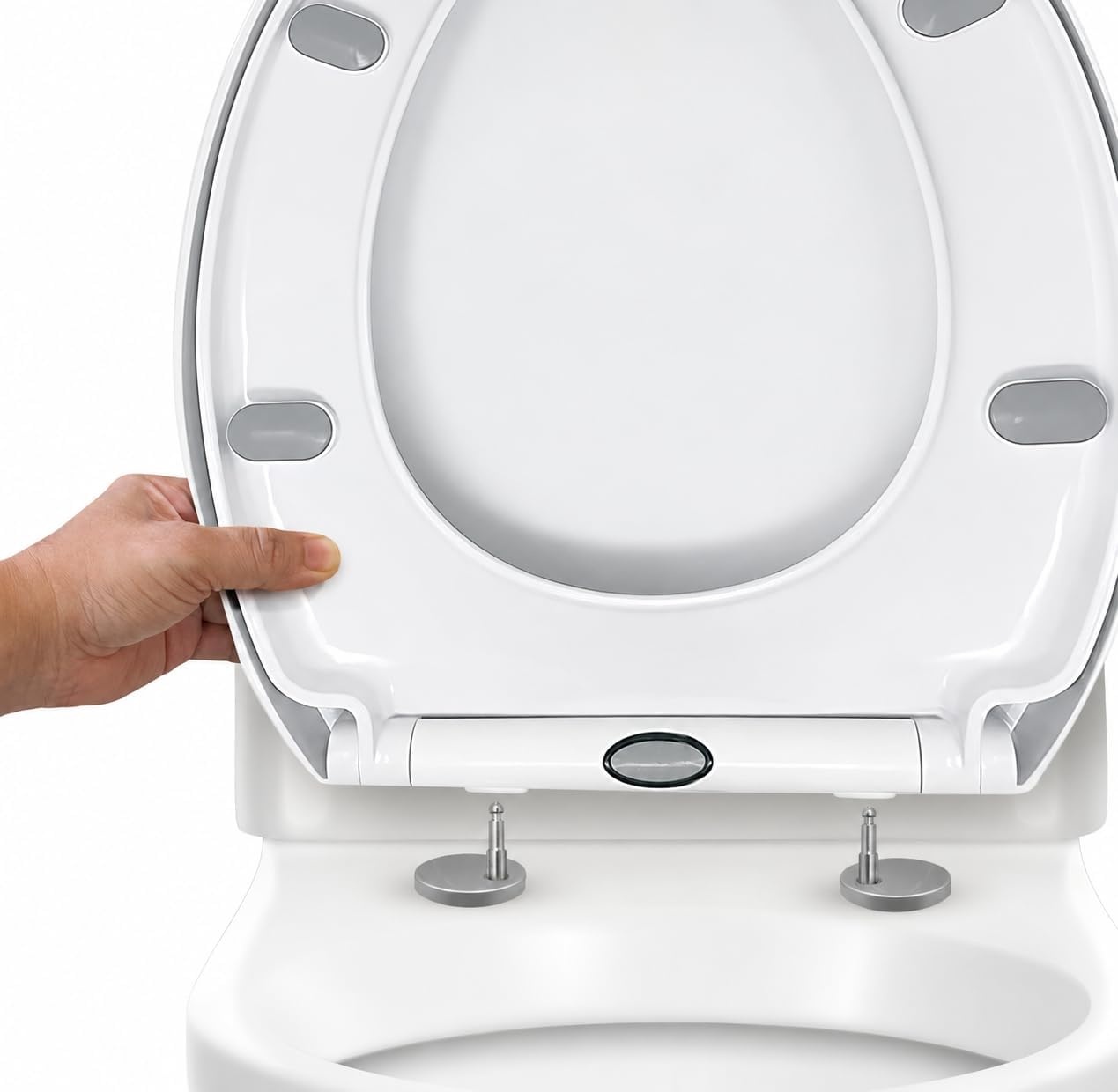 WC-Sitz Oval mit Absenkautomatik - 30% Rabatt - Weiß, 44 x 37 cm