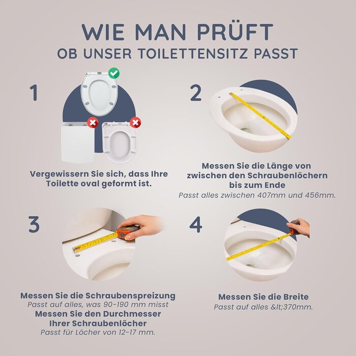 WC-Sitz Oval mit Absenkautomatik - 30% Rabatt - Weiß, 44 x 37 cm