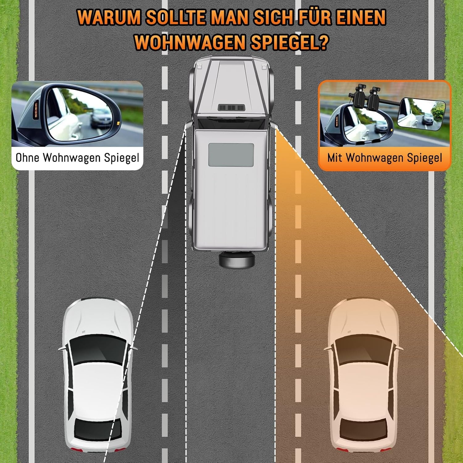 Universal Wohnwagenspiegel Set 360° verstellbar - 32% Rabatt