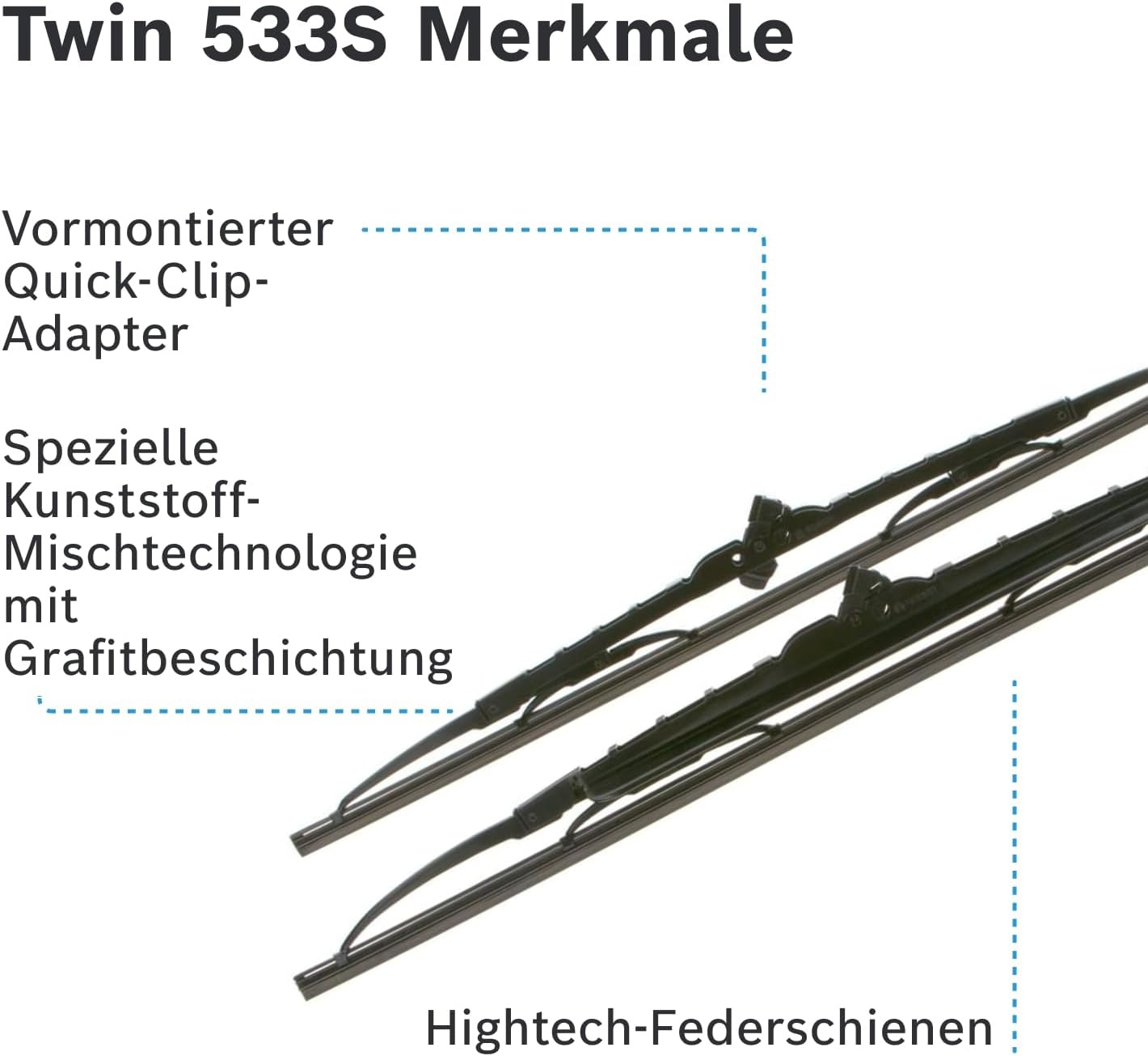 Scheibenwischer Set 530mm + 475mm - 29% Rabatt - Schwarz - Zustand: Ausgepackt