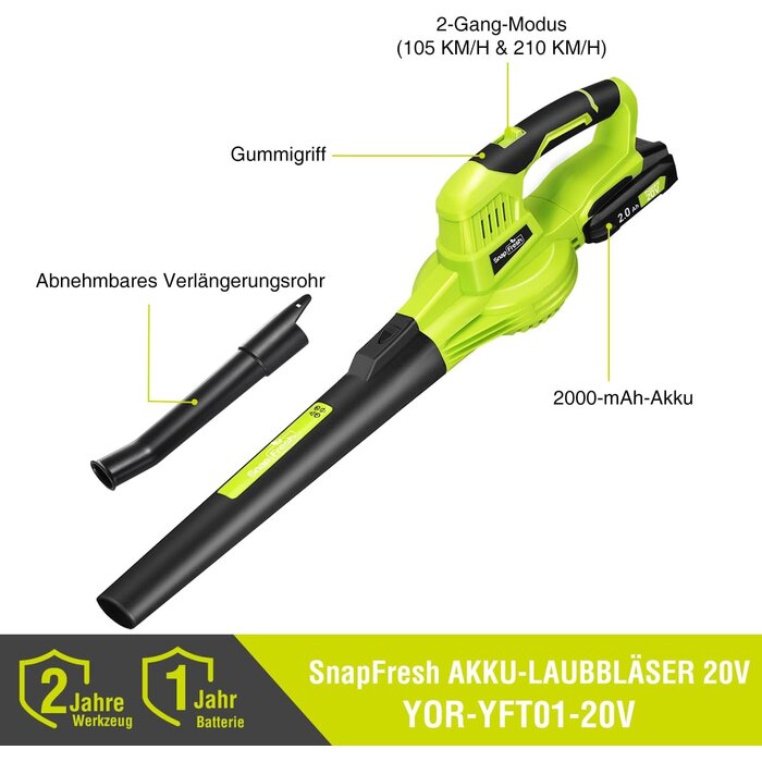 Akku-Laubbläser 20V, 209 km/h, 1,2 kg - 34% Rabatt