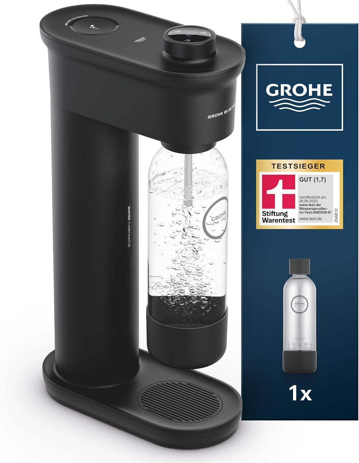 Wassersprudler 850 ml Schwarz - 3 Sprudelstärken - 34% Rabatt