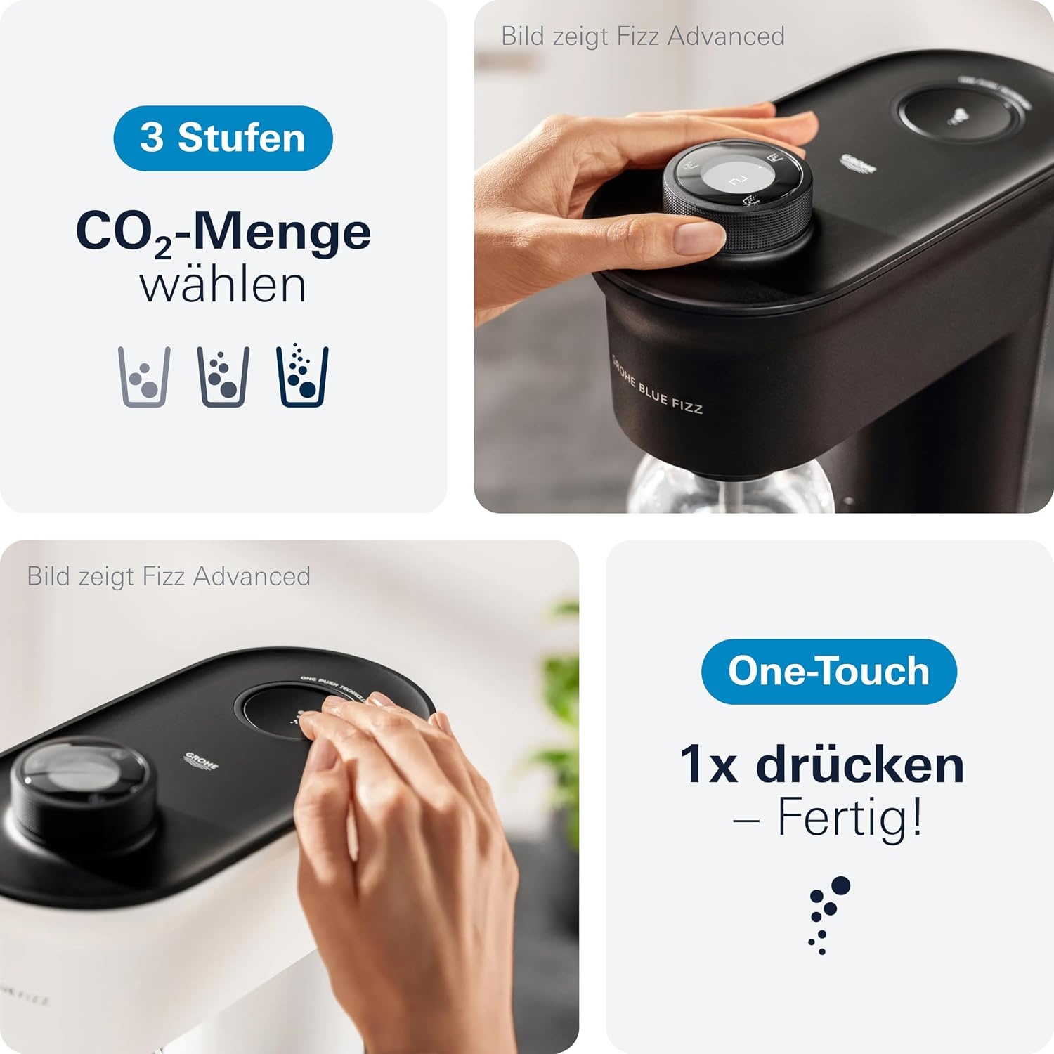 Wassersprudler 850 ml Schwarz - 3 Sprudelstärken - 34% Rabatt