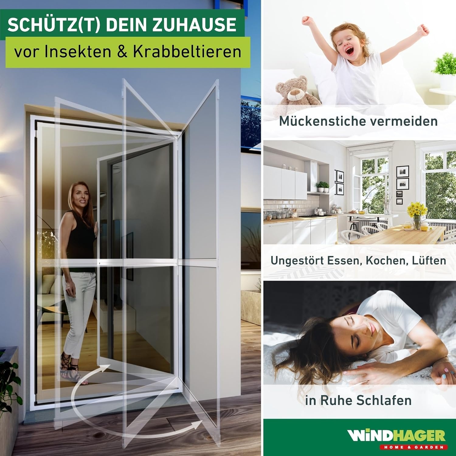 Insektenschutz-Pendeltür 100x210 cm Weiß - 34% Rabatt - Ausgepackt