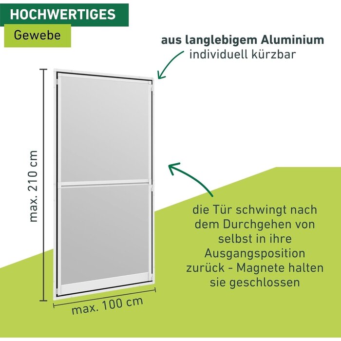 Insektenschutz-Pendeltür 100x210 cm Weiß - 34% Rabatt - Ausgepackt