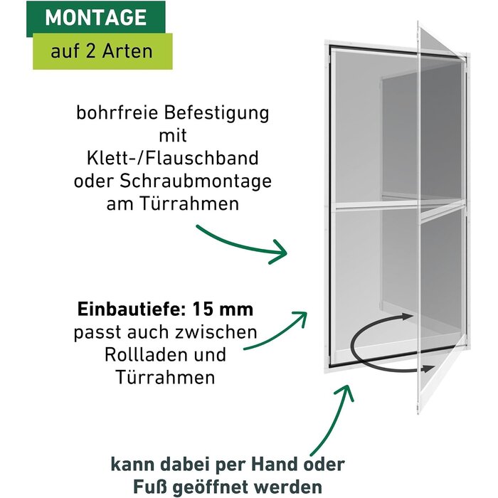 Insektenschutz-Pendeltür 100x210 cm Weiß - 34% Rabatt - Ausgepackt