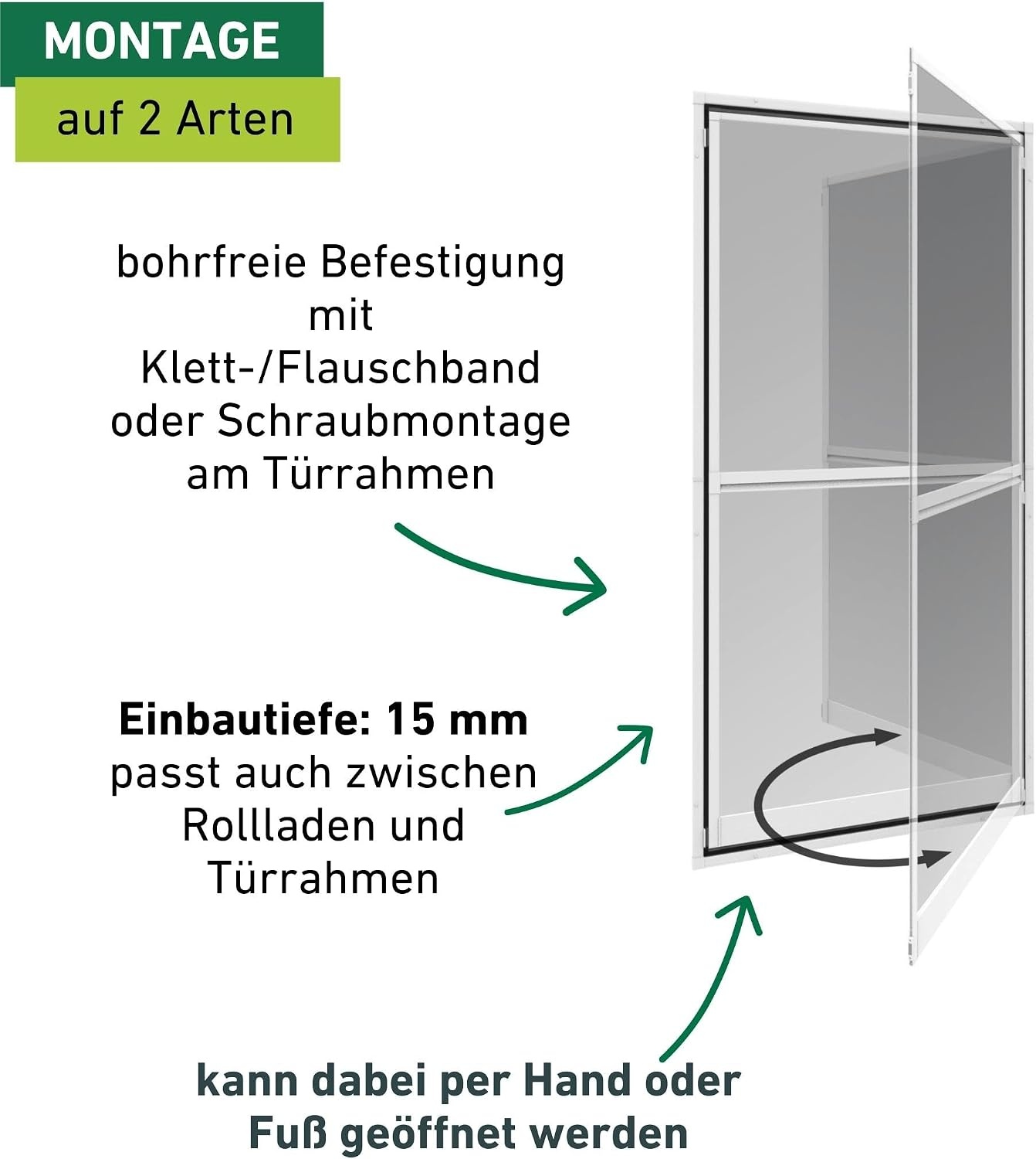 Insektenschutz-Pendeltür 100x210 cm Weiß - 34% Rabatt - Ausgepackt