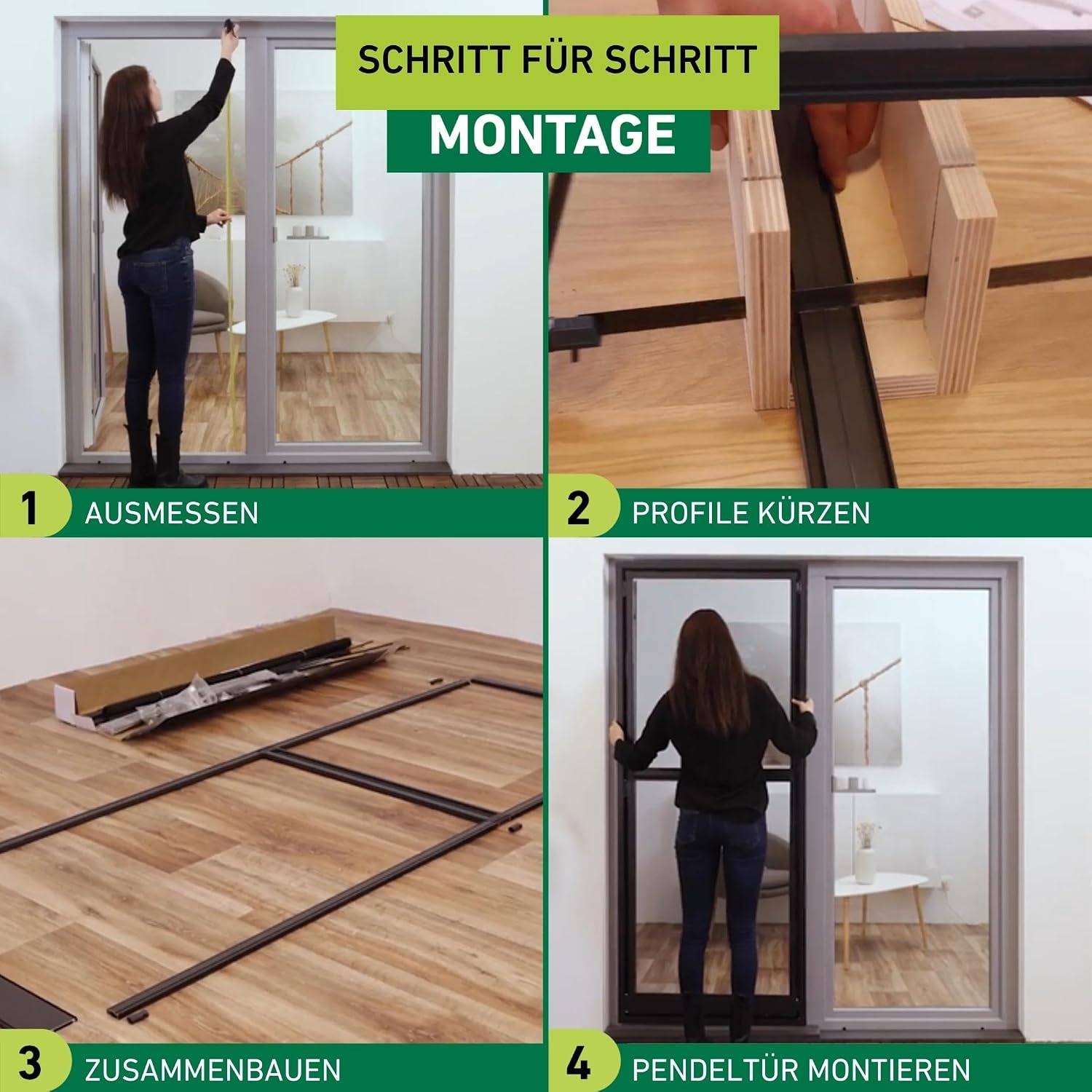 Insektenschutz-Pendeltür 100x210 cm Weiß - 34% Rabatt - Ausgepackt