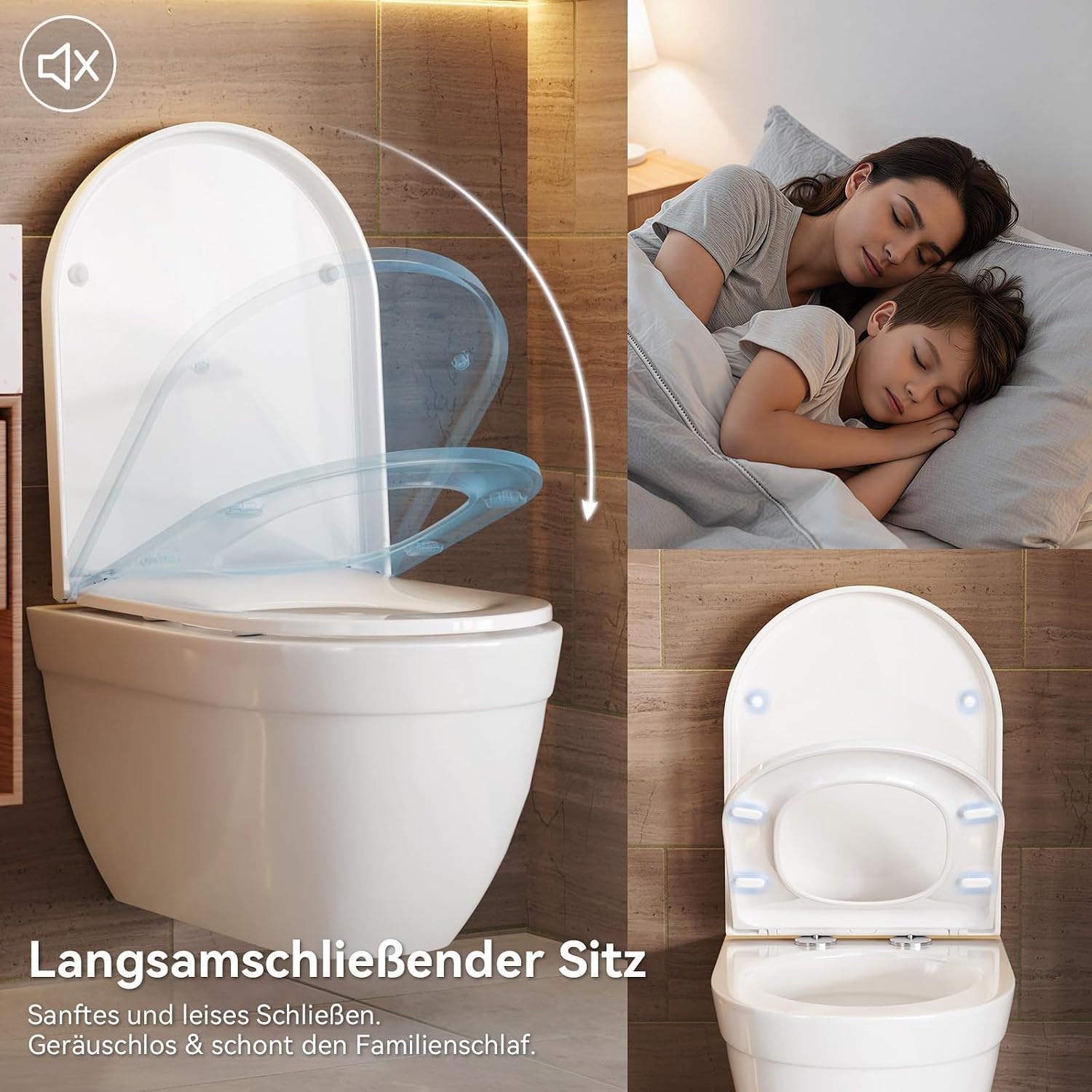 WC-Sitz D-Form Duroplast, Weiß, Absenkautomatik - 33% Rabatt