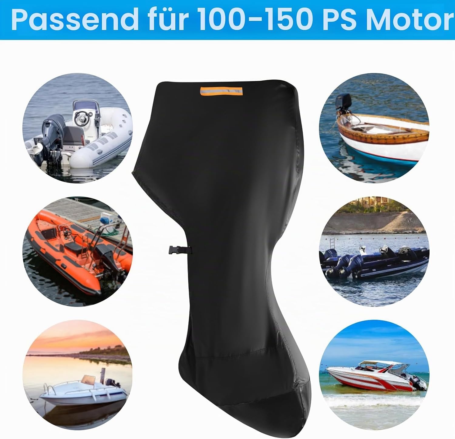 Außenbordmotor-Abdeckung 100-150 PS, 226x197 cm - 32% Rabatt