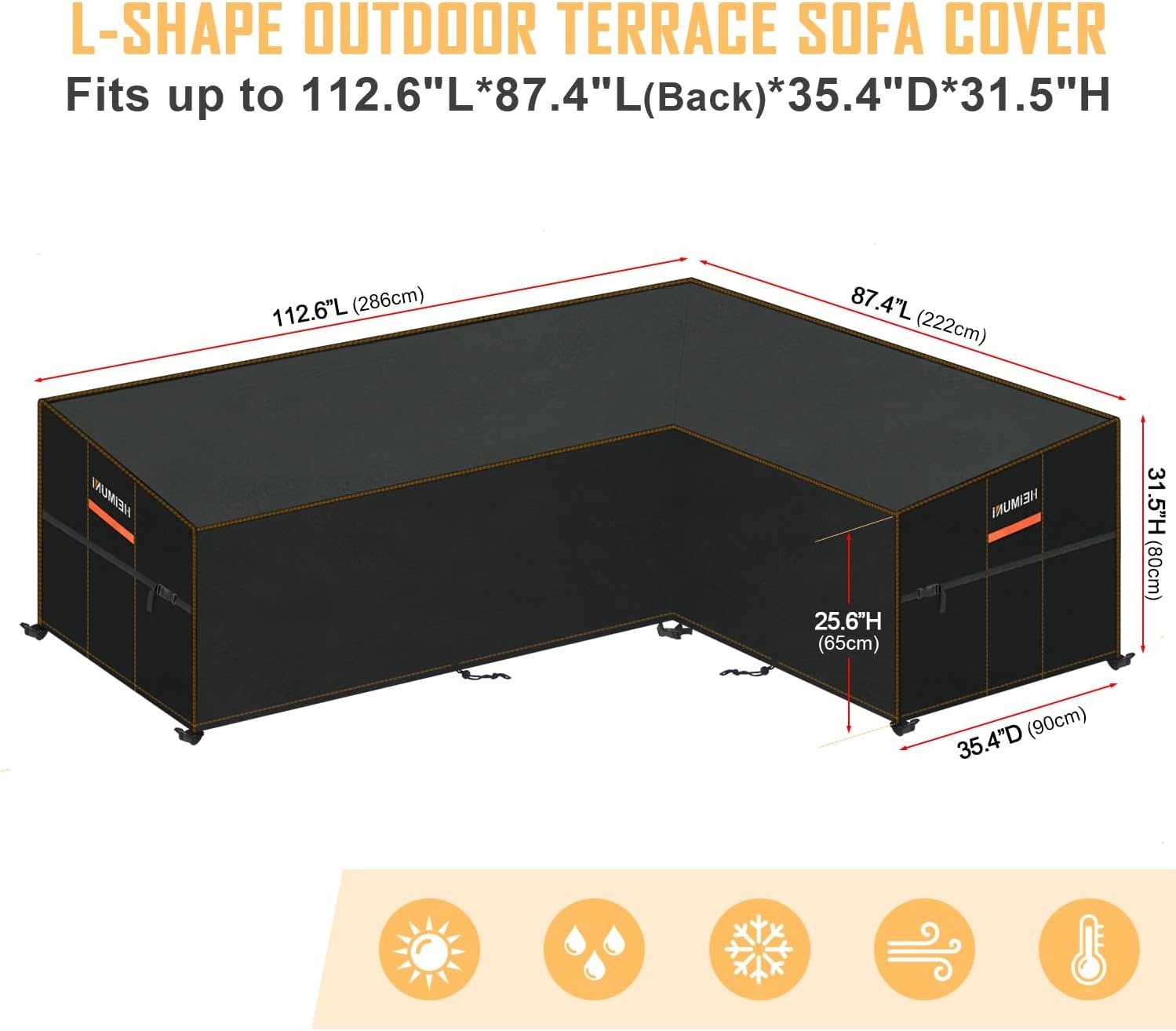 L-Form Abdeckhaube für Loungegruppen 286x222cm, schwarz - 33% Rabatt