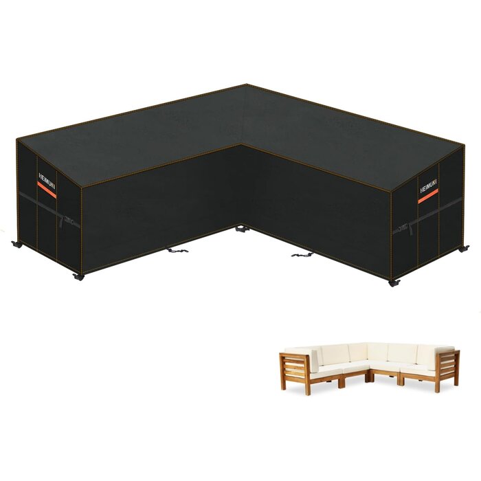 L-Form Abdeckhaube für Loungegruppen 286x222cm, schwarz - 33% Rabatt