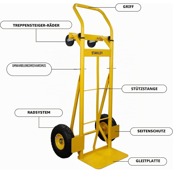 Multifunktions-Sackkarre bis 200 kg klappbar - Gelb - 34% Rabatt