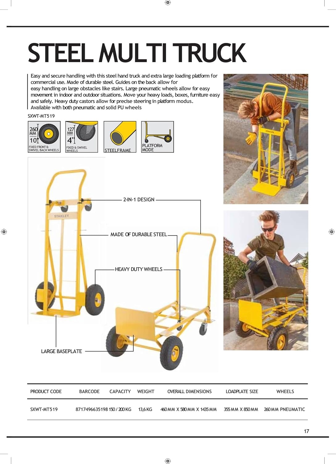 Multifunktions-Sackkarre bis 200 kg klappbar - Gelb - 34% Rabatt