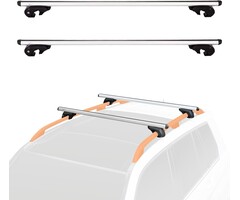 Dachträger für offene Dachreling 142 cm, 75 kg, Schwarz/Silber - 40% Rabatt