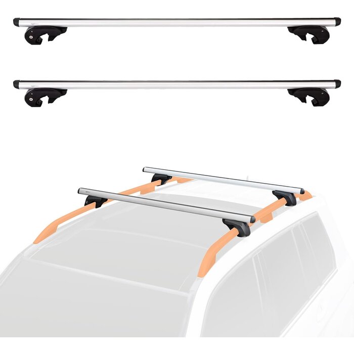 Dachträger 142 cm für offene Dachreling - 33% Rabatt - Aluminium